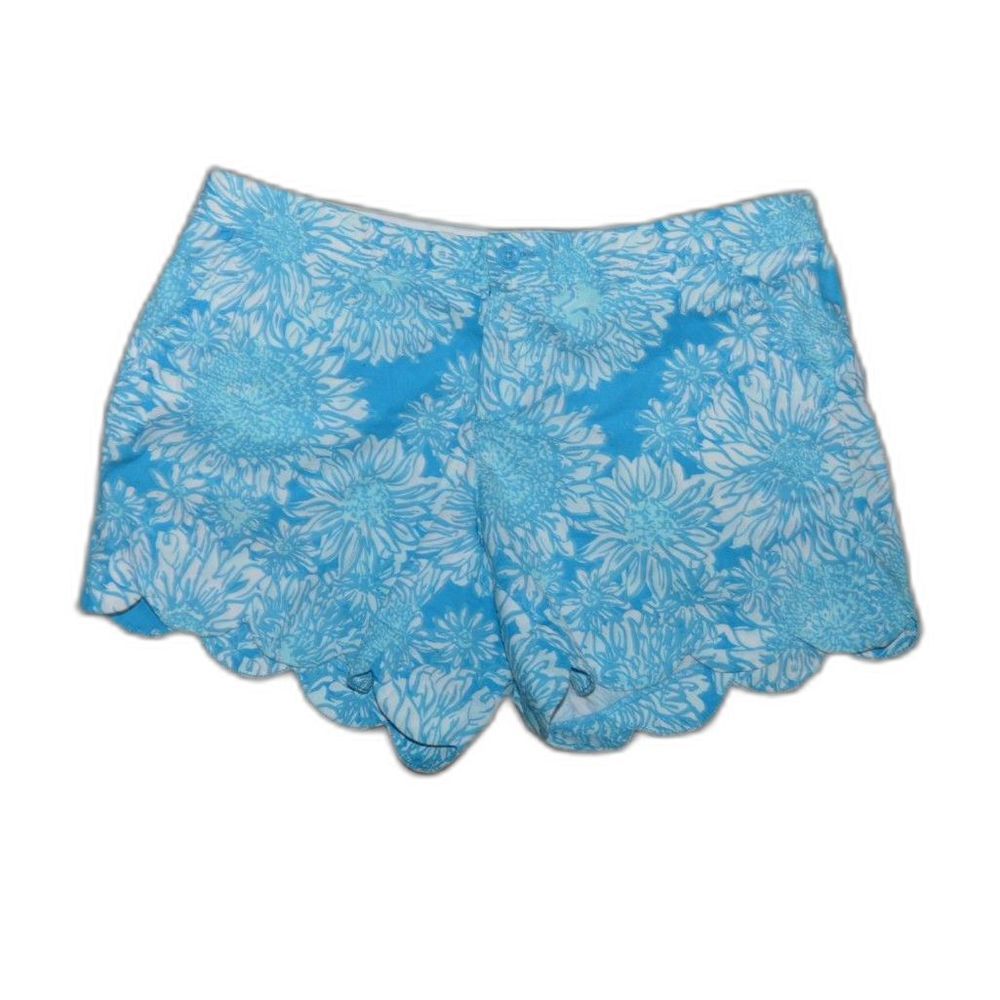 Lilly Pulitzer Lion In The Sun Buttercup Scalloped Shorts Size 12
